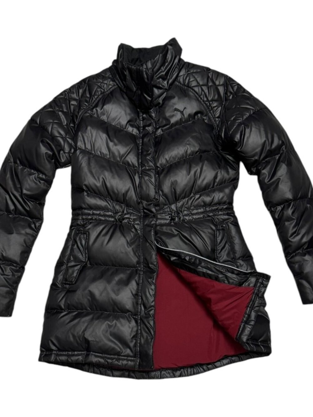 PUMA DOWN FILL Black Winter Puffer Parka Jacket Coat Womens Small